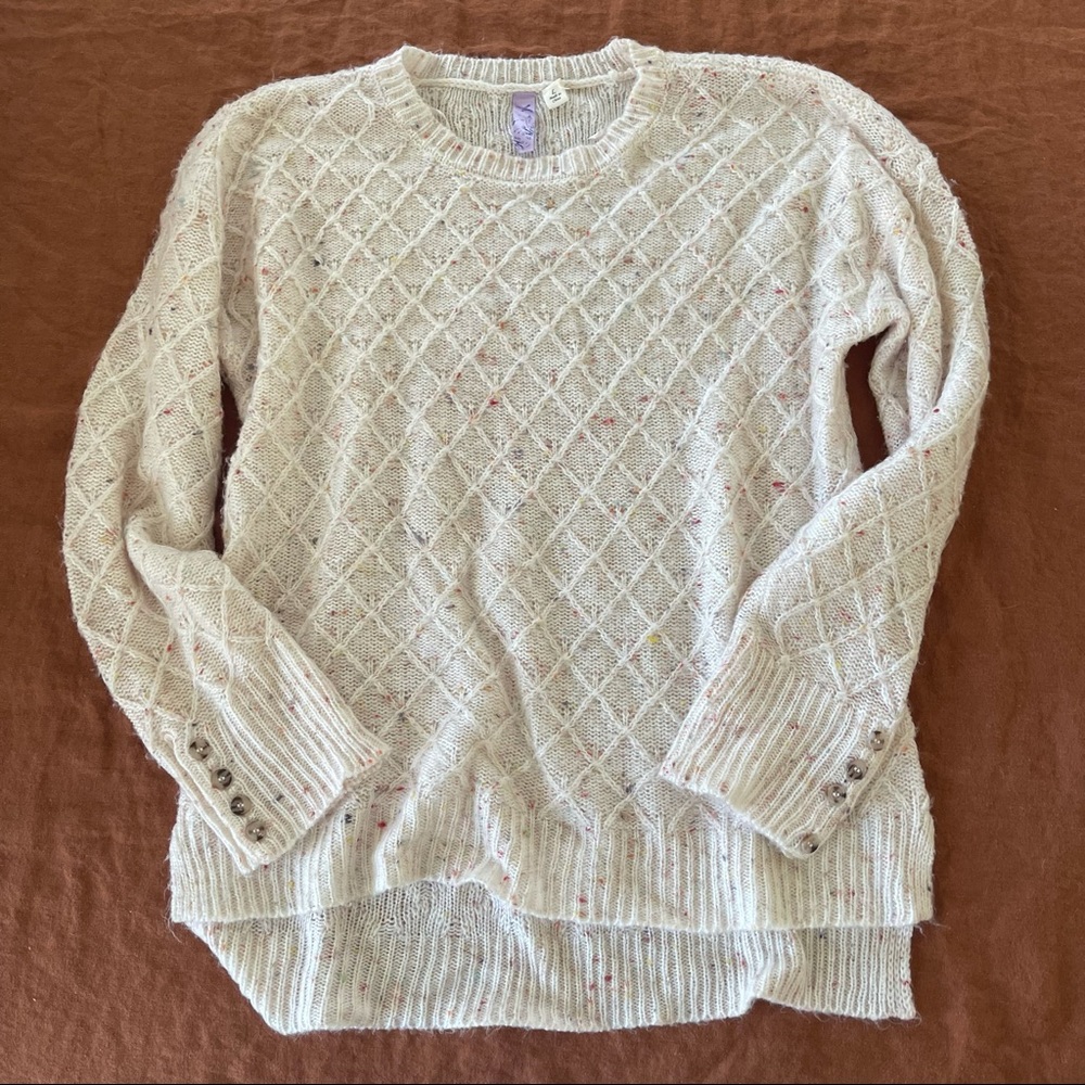 Francesca’s Collections Alya Beige Sweater with multicolor specks
